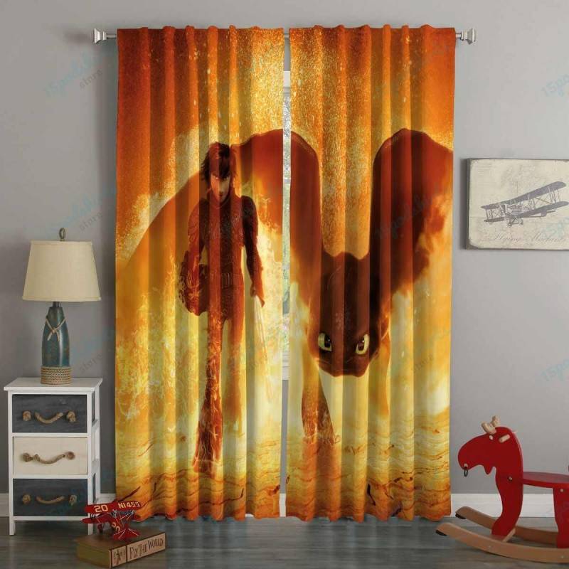 3D Printed How to Train Your Dragon 3 Style Custom Living Room Curtains