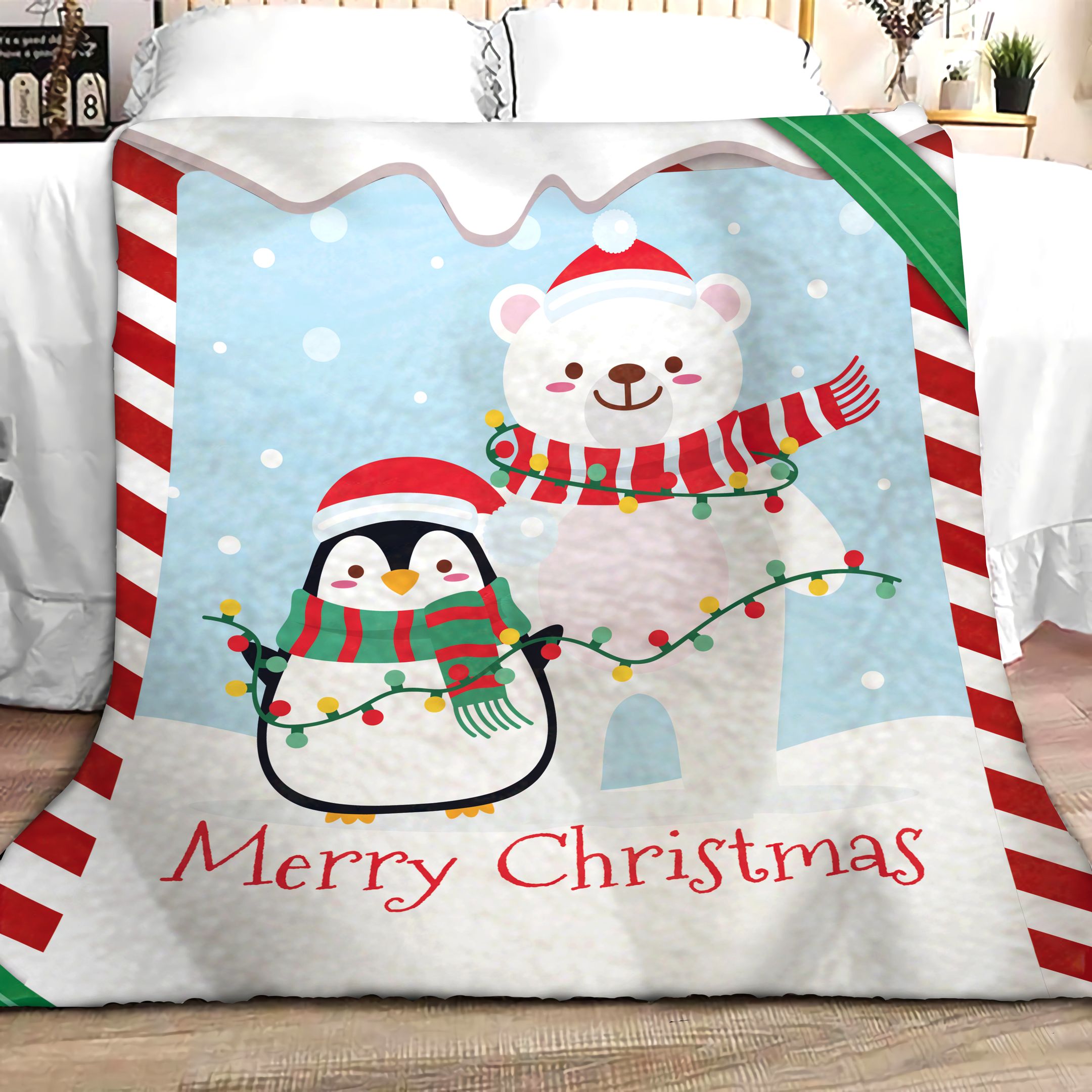 Penguin Christmas TNT251101NH Sherpa Fleece Blanket