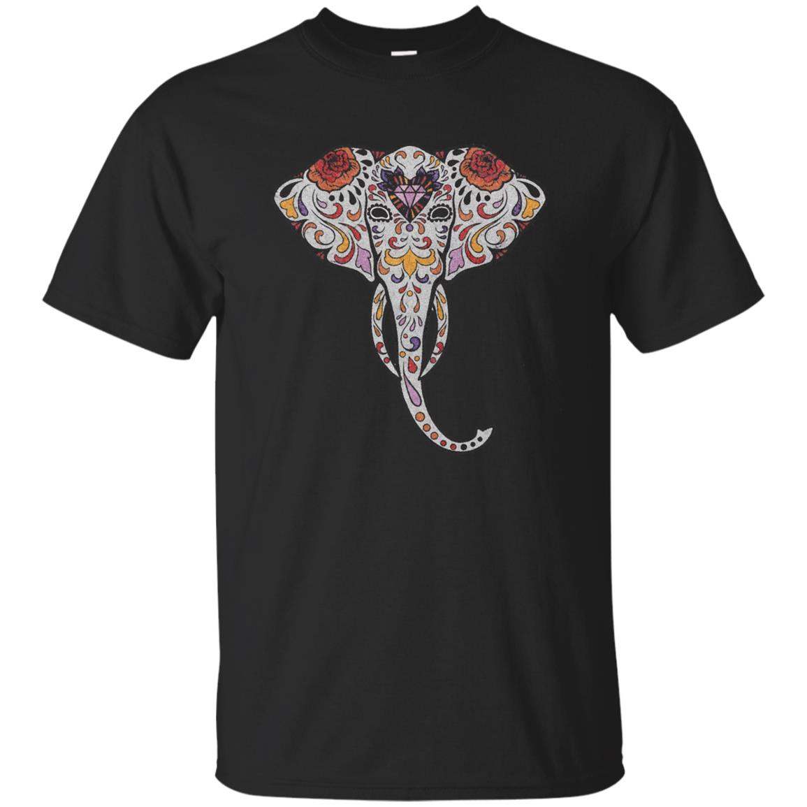 Sugar Skull Elephant – Day Of The Dead T-Shirt – Los Muertos