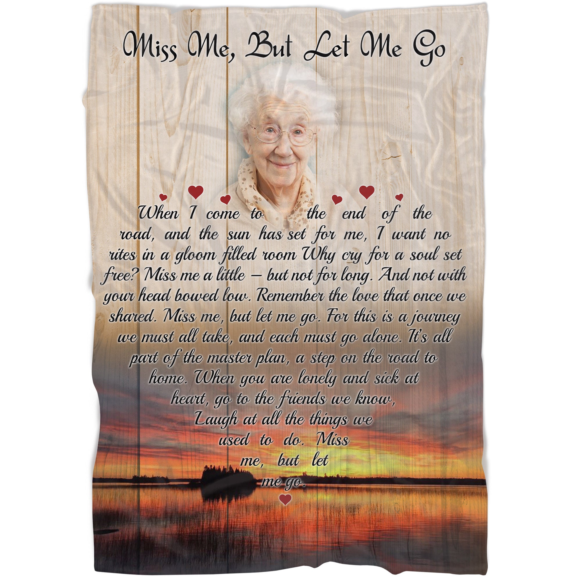 Personalized Memorial Blanket| Miss Me But Let Me Go| Remembrance Throw, Memorial Gift For Loss Of A Loved One In Heaven| N1889