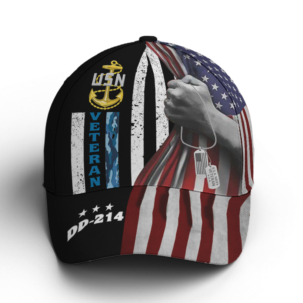 Navy Veteran Flag Pattern Baseball Cap Coolspod