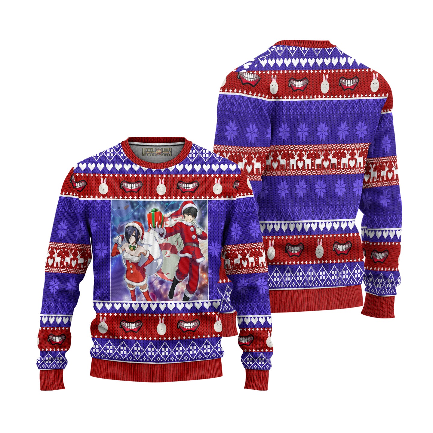 Touka X Kaneki Anime Ugly Christmas Sweater Custom Tokyo Ghoul Xmas Gift