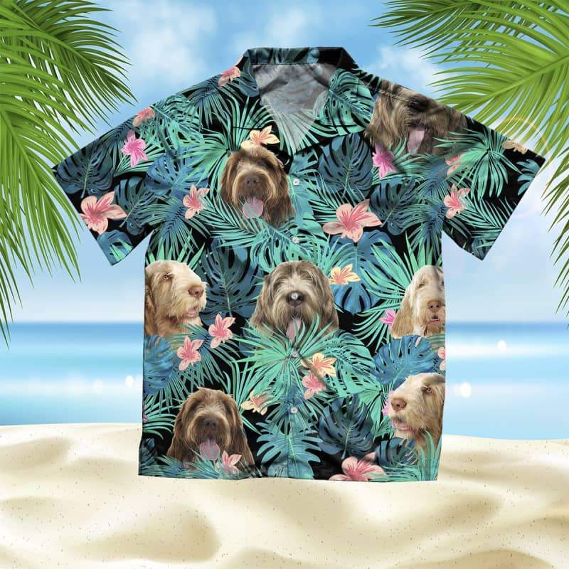 Spinone Italiano Hawaiian Shirt, Dog Summer Leaves Hawaiian Shirt, Unisex Print Aloha Short Sleeve Casual Shirt