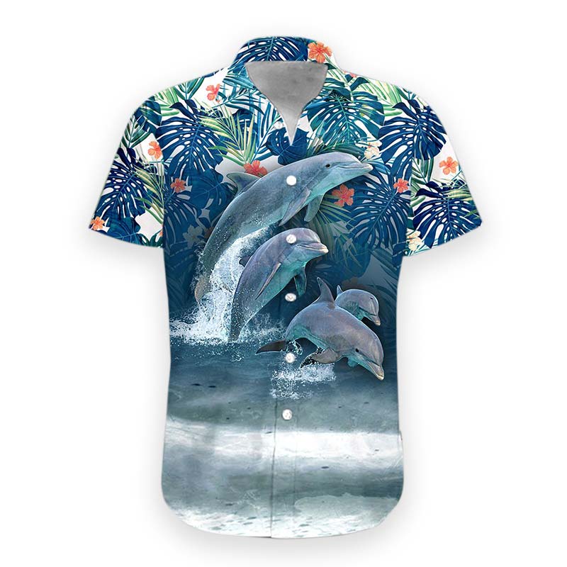 Gearhumans Dolphin Hawaiian Shirt Ha90097