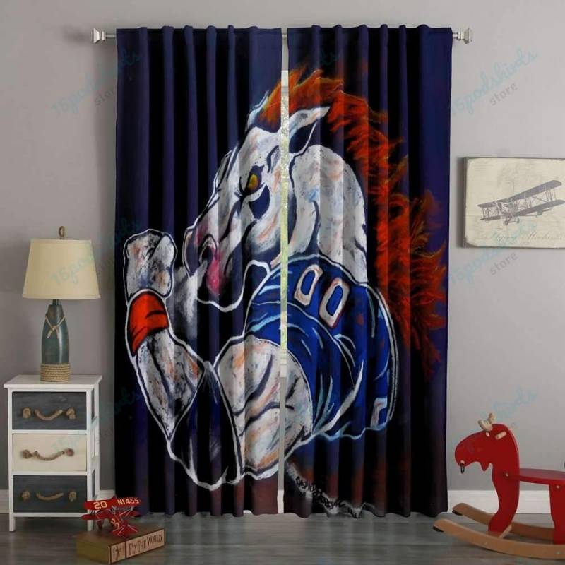 3D Printed Denver Broncos Style Custom Living Room Curtains