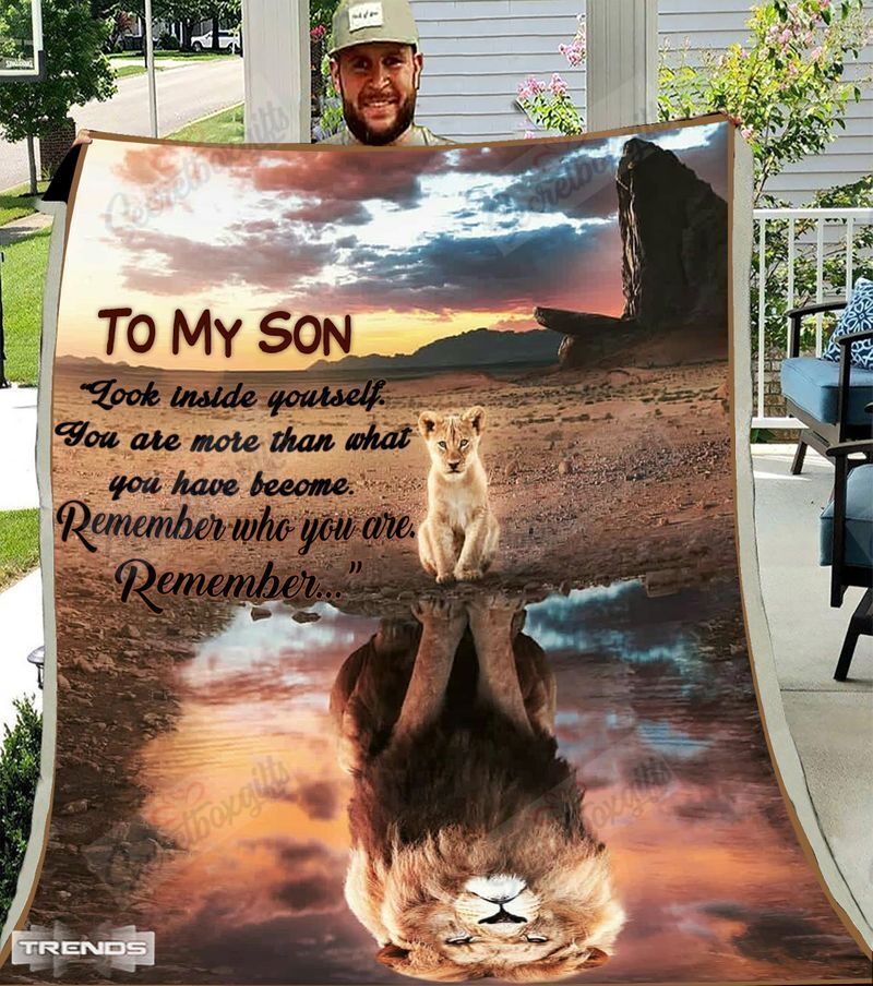 To My Son Lion Gs-Cl-Dt2506 Fleece Blanket