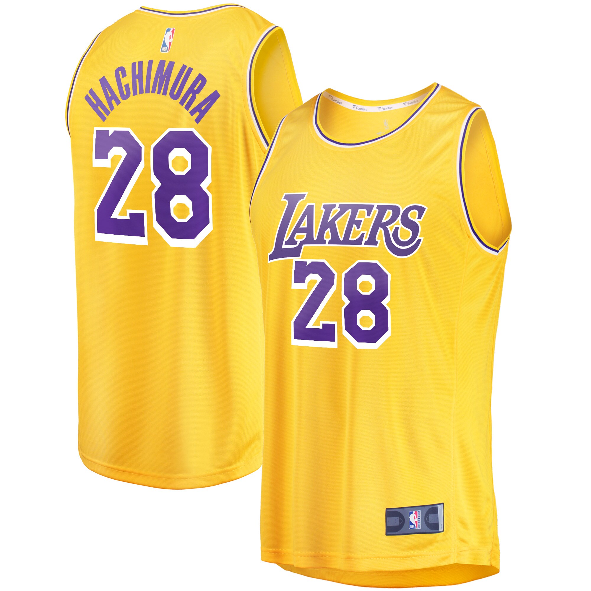 Rui Hachimura Los Angeles Lakers Fast Break Player Jersey – Icon Edition – Gold