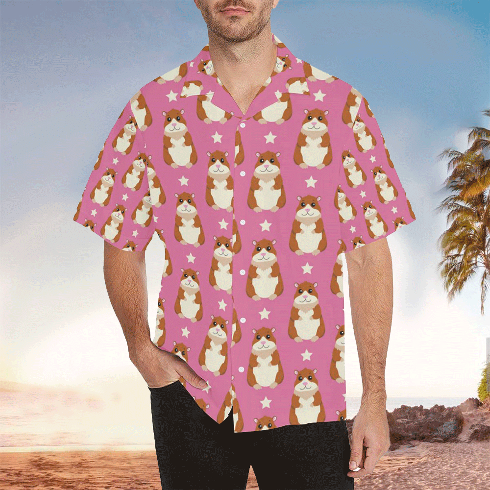 Hamster Cute Pattern Print Design Hawaii Shirt Aloha Ha81559