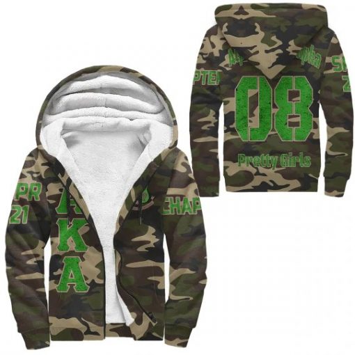 Alpha Kappa Alpha Camouflage Sherpa Hoodies