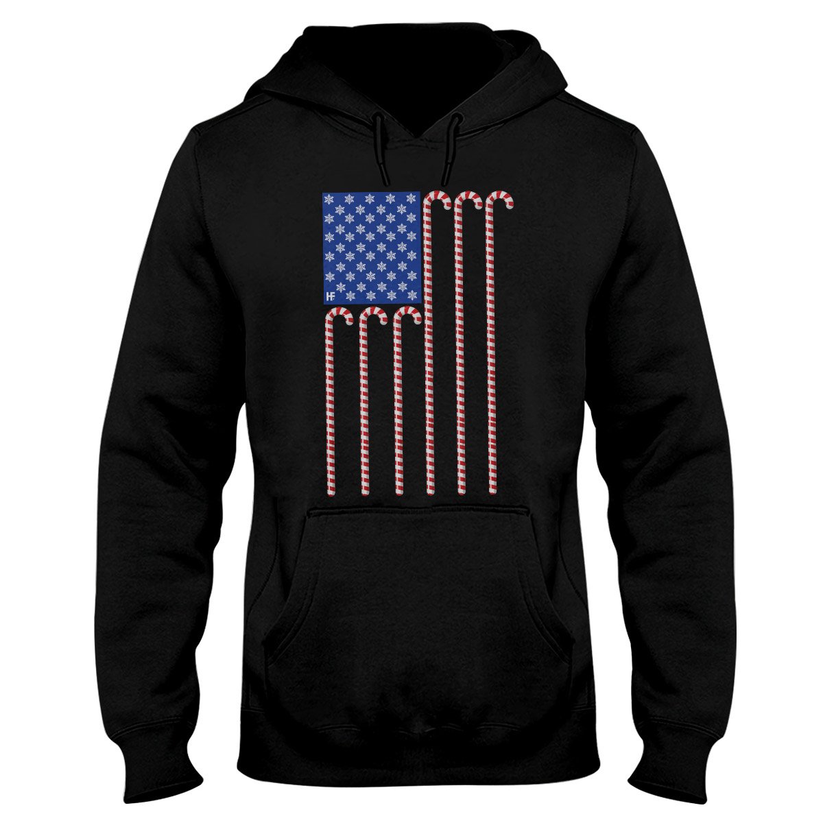 American Flag Candy Cane Christmas Ez24 0910 Hoodie