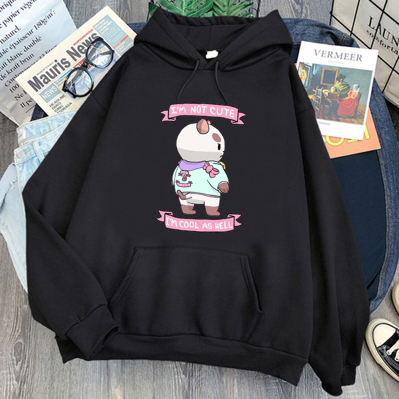 Bee And PuppyCat Hoodie Kawaii Anime TV Series Fans I’m Not Cute I’m Cool as Hell Hooded Sweatshirt Unisex Pullovers Long Sleeve alx