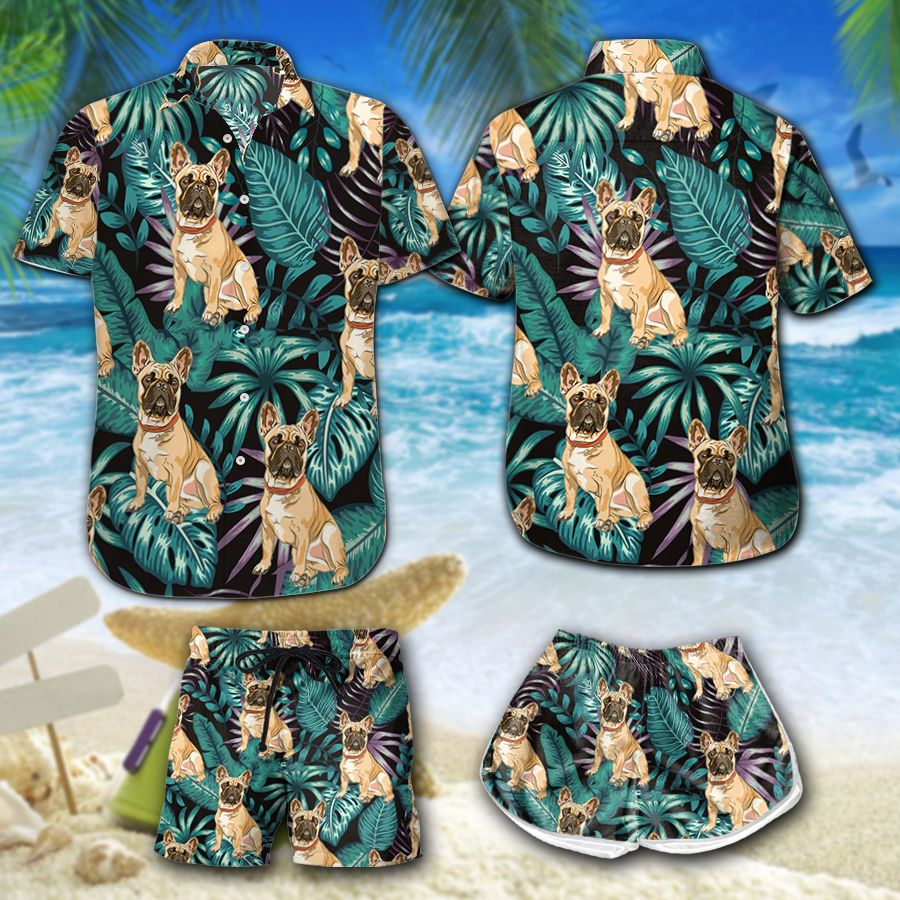 Tropical Leaves Bulldog Hawaii Shirt Summer Holiday Ha89162