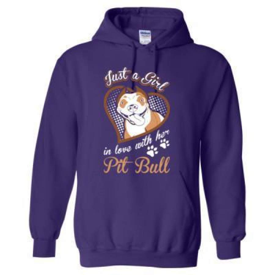 AGR Just A Girl In Love With Her Pitbull Dog – Heavy Blend™ Hooded Sweatshirt