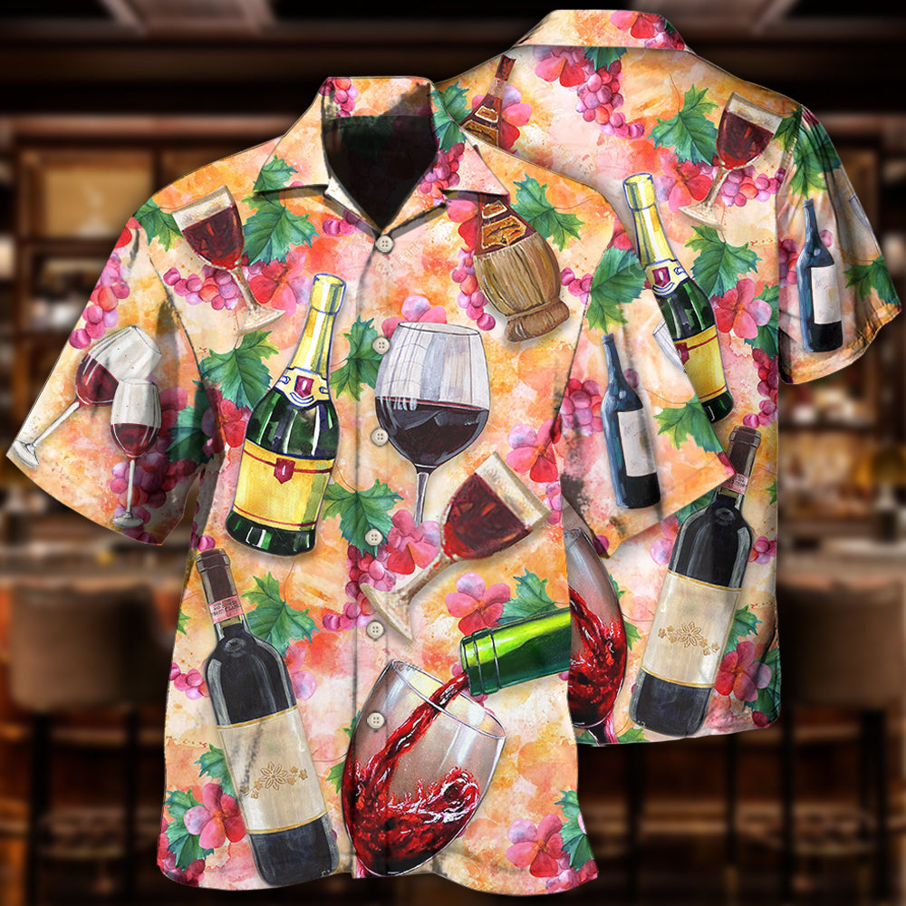 Drinking Wine Colorful Style Hawaii Shirt Ha101223