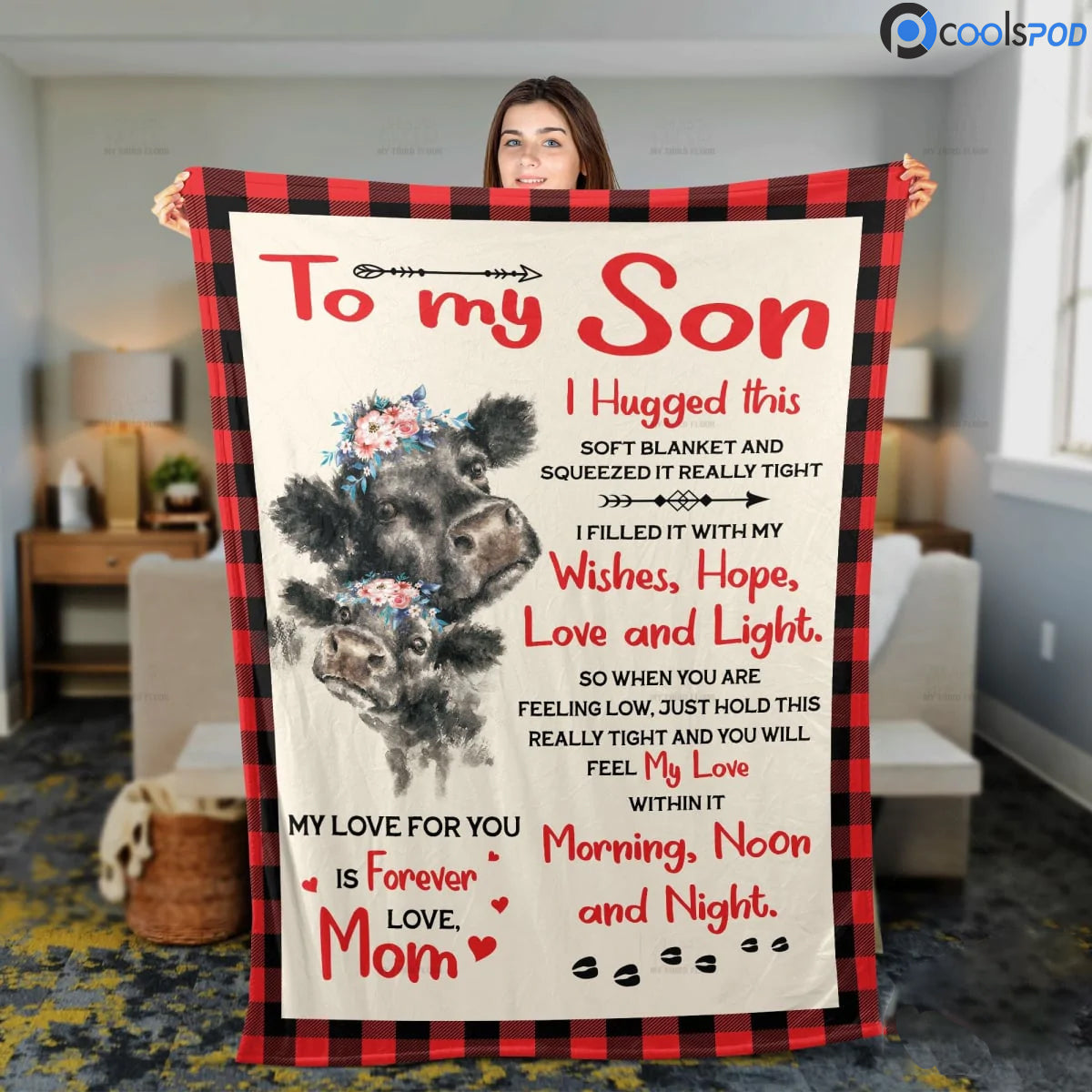 Gift From Mom To Son Throw Fleece Sherpa Blanket, Son Blanket, Babay Blanket For My Son, Gift To Son