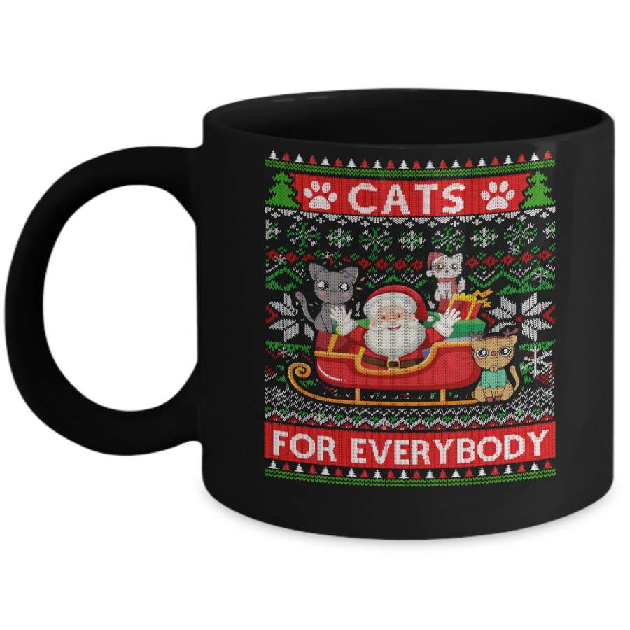 Cats For Everybody Christmas Cute Cat Lover Ugly Sweater Mug