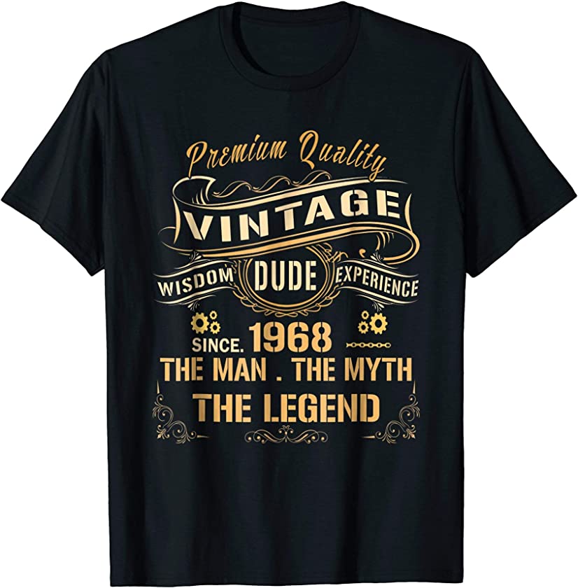 50th Birthday gift shirt Vintage dude 1968 50 year old tee