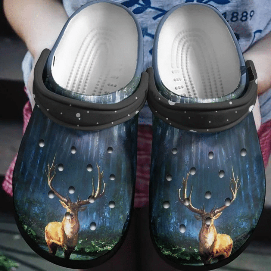 Falling Star Shoes Clog – Deer In Night Crocs Crocbland Clog Birthday Gift For Man Woman