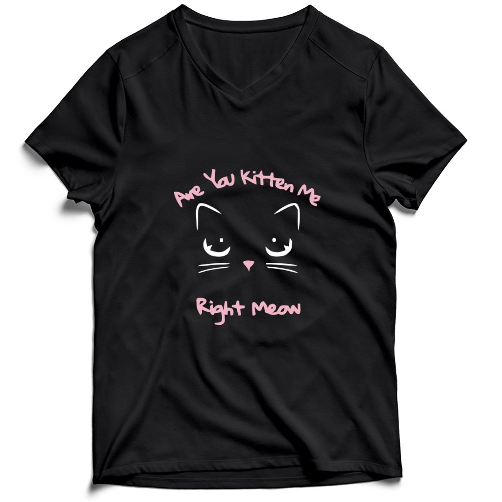 Are You Kitten Me Right Meow Putt Men’s V-Neck Tee T-Shirt