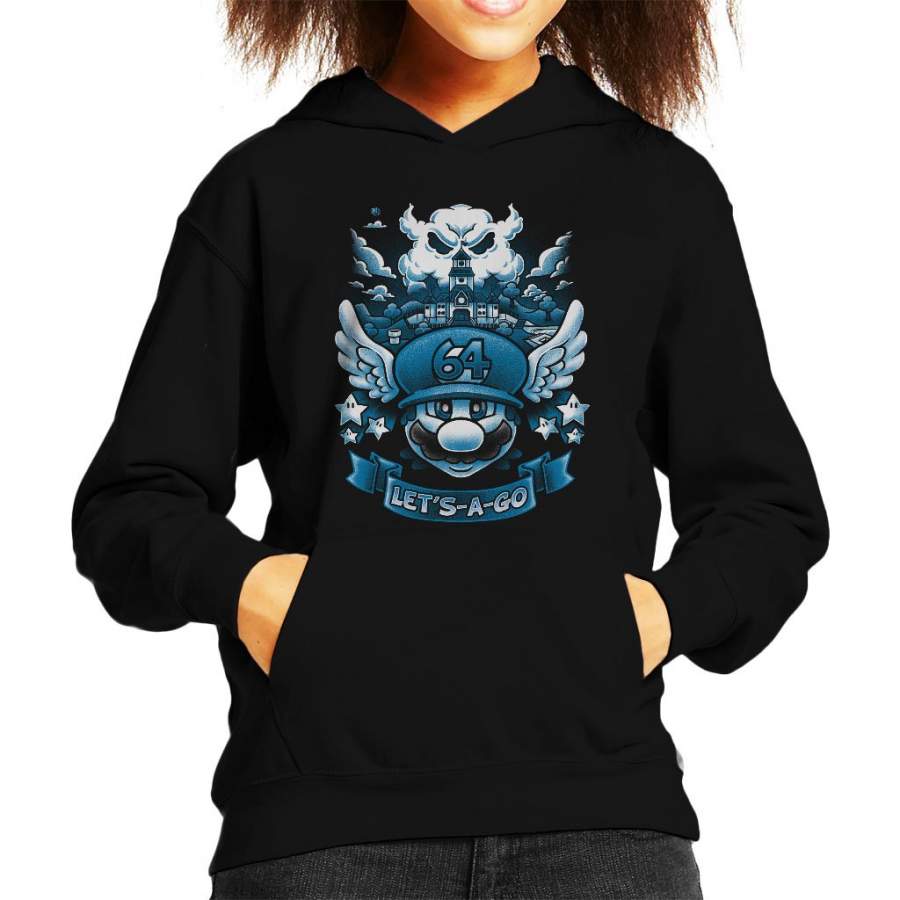 Super Mario 64 Tribute Blue Kid’s Hooded Sweatshirt