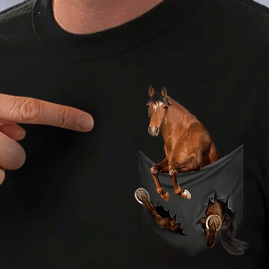 Vintage For Animal Lovers, Protect Wild Animals Horse In The Pocket T Shirt Hoodie Sweater  Size S-5Xl