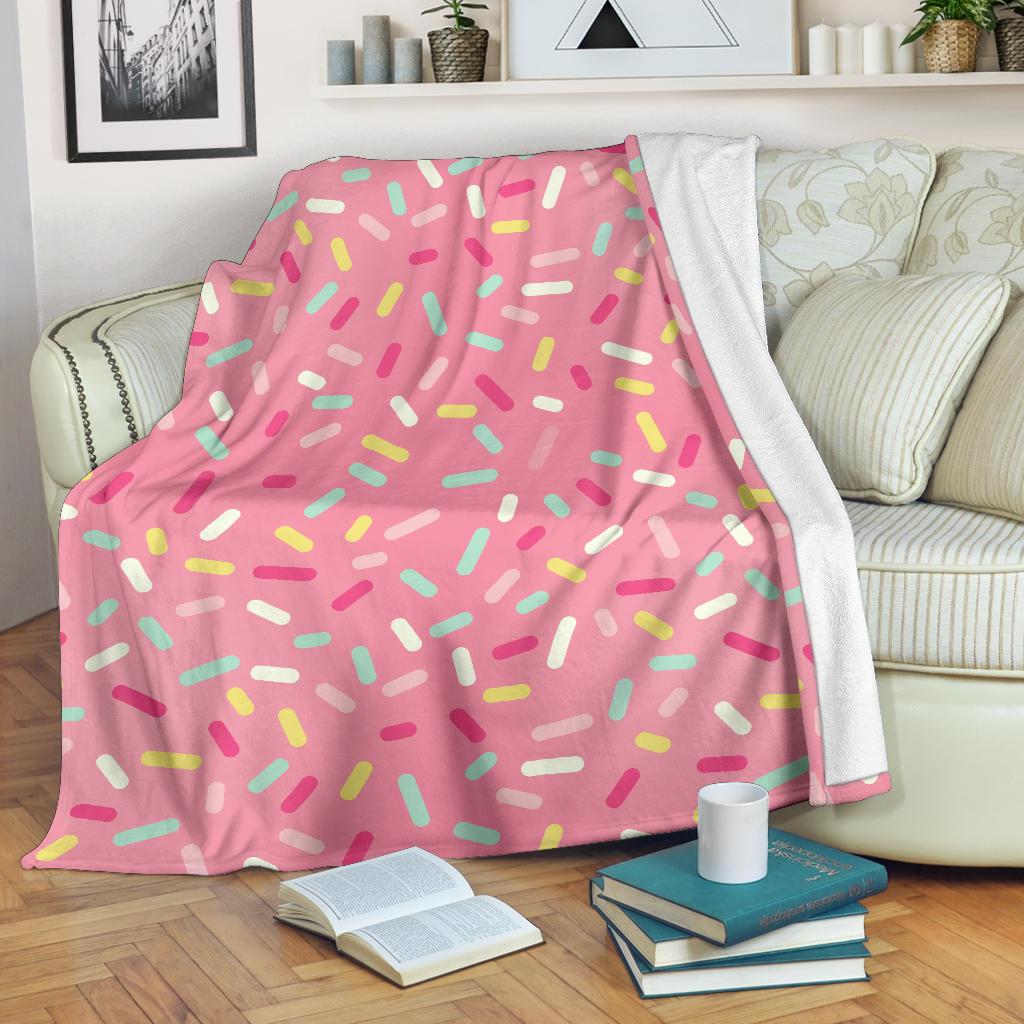 Pink Donut Glaze Candy Pattern Premium Blanket