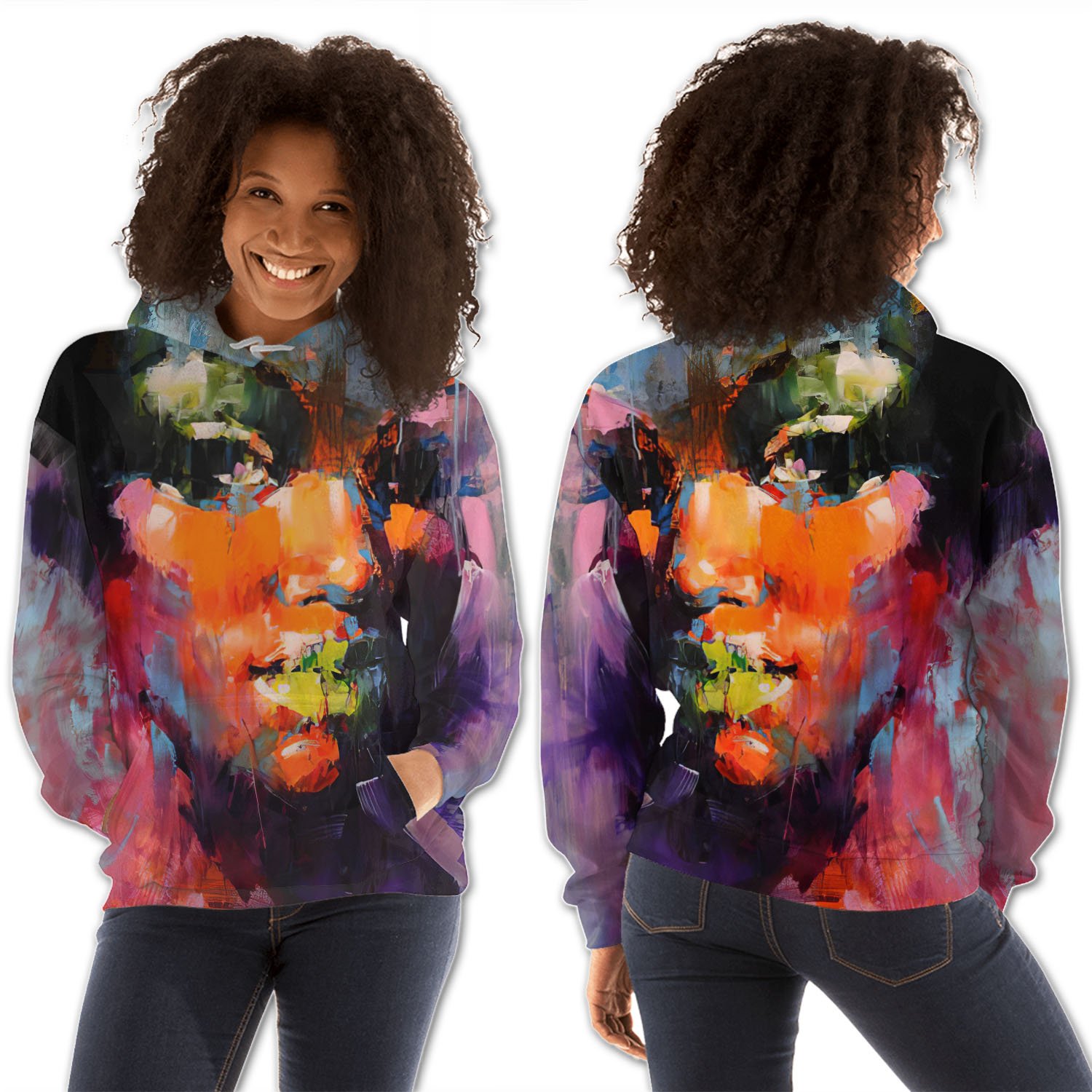 African American Hoodies Cute Girl With Afro Modern Afrocentric Clothing