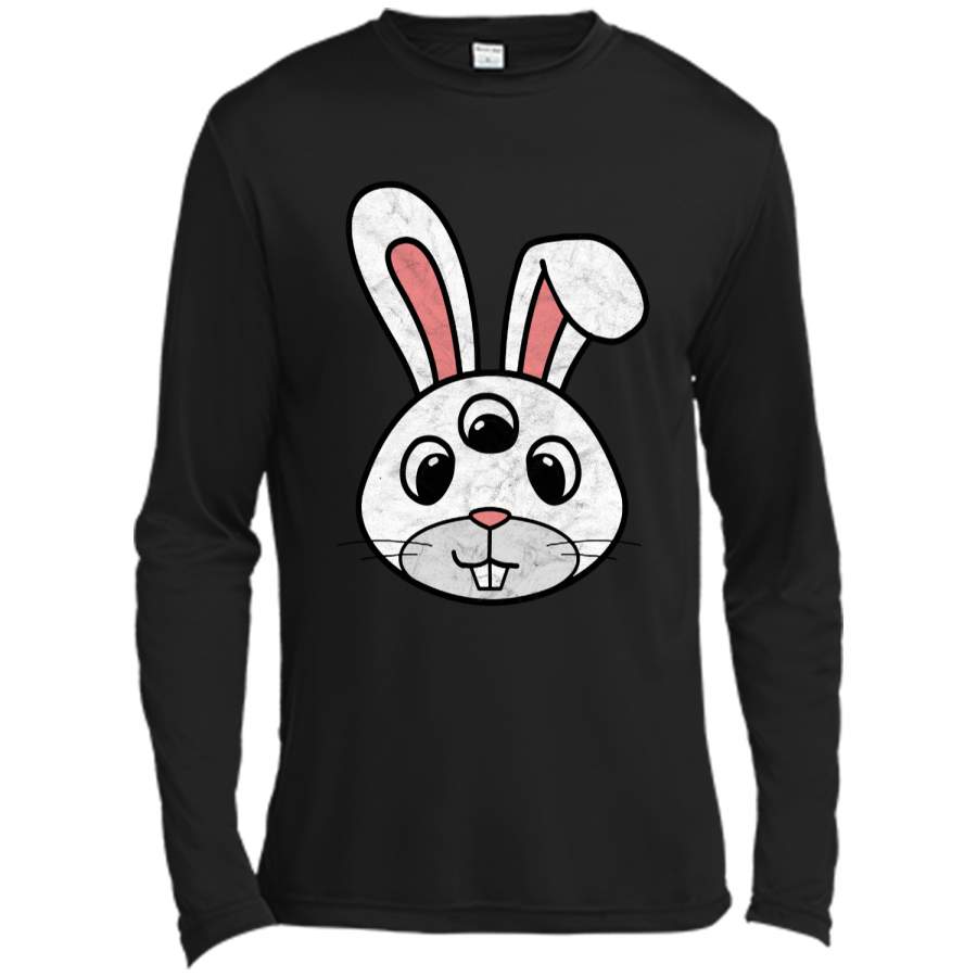 Cute 3-Eyed Easter Bunny Shirt – Retro Funny & Creepy! Long Sleeve Moisture Absorbing Shirt