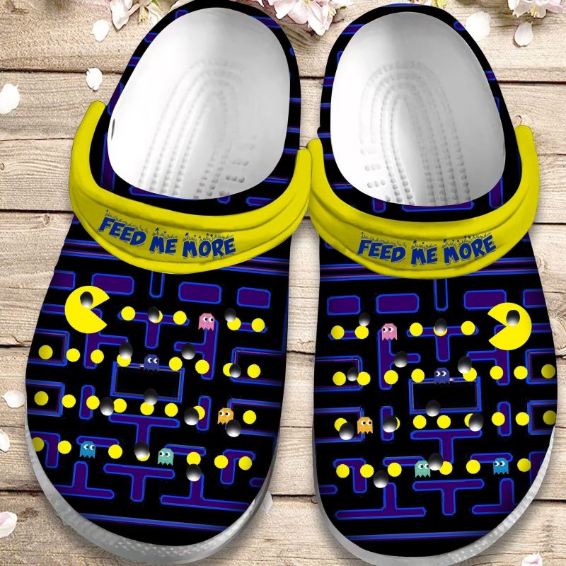 Pac-man Feed Me More Shoes – Funny Game clog Gift For Kids Children