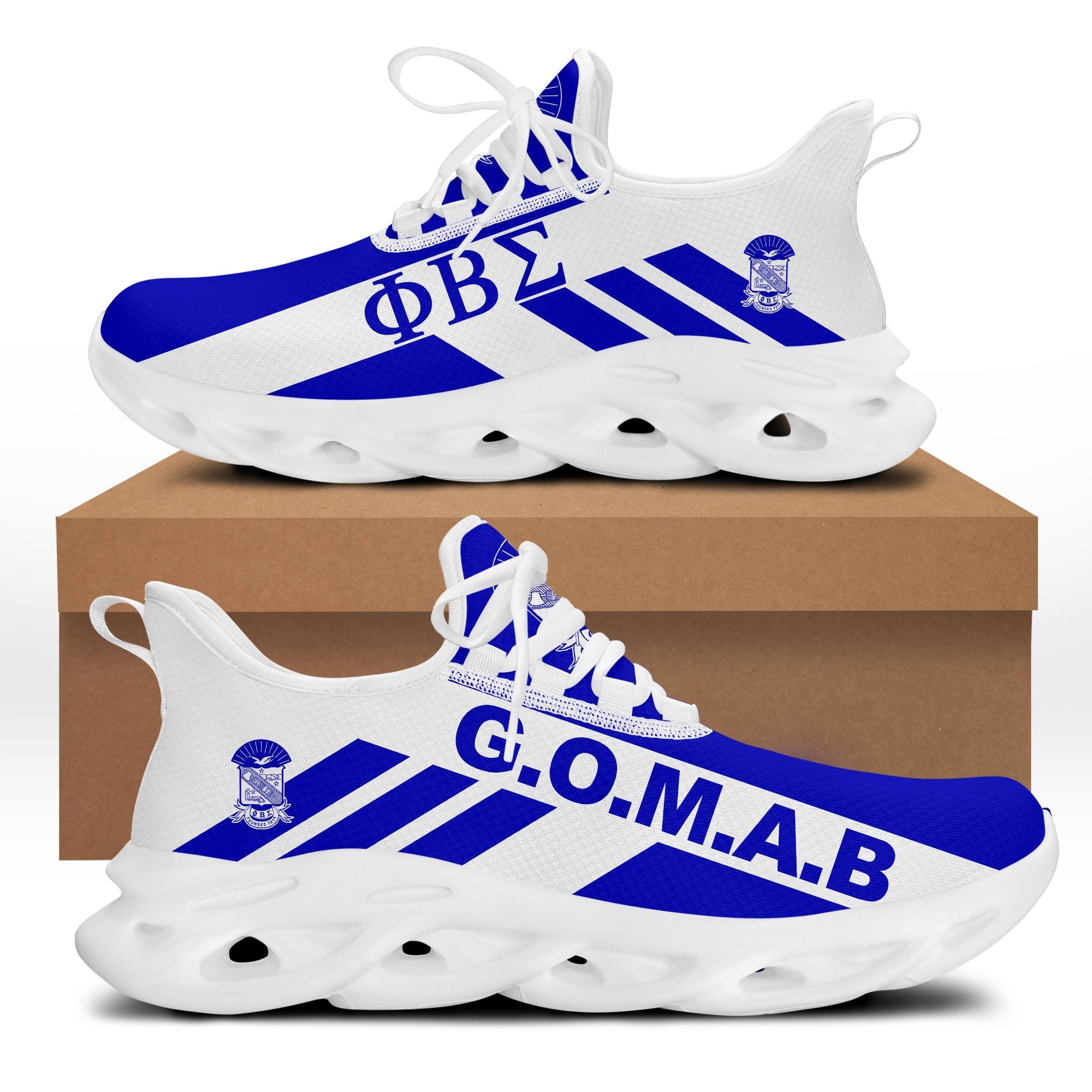 Wonder Print Footwear – Phi Beta Sigma Gomab Stripe Style Clunky Sneakers Lt10