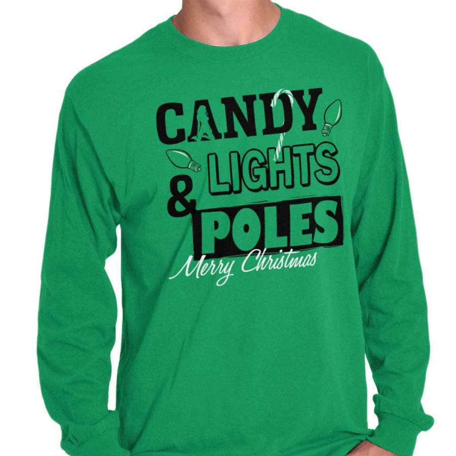 Candy Lights Poles Long Sleeve T-Shirt