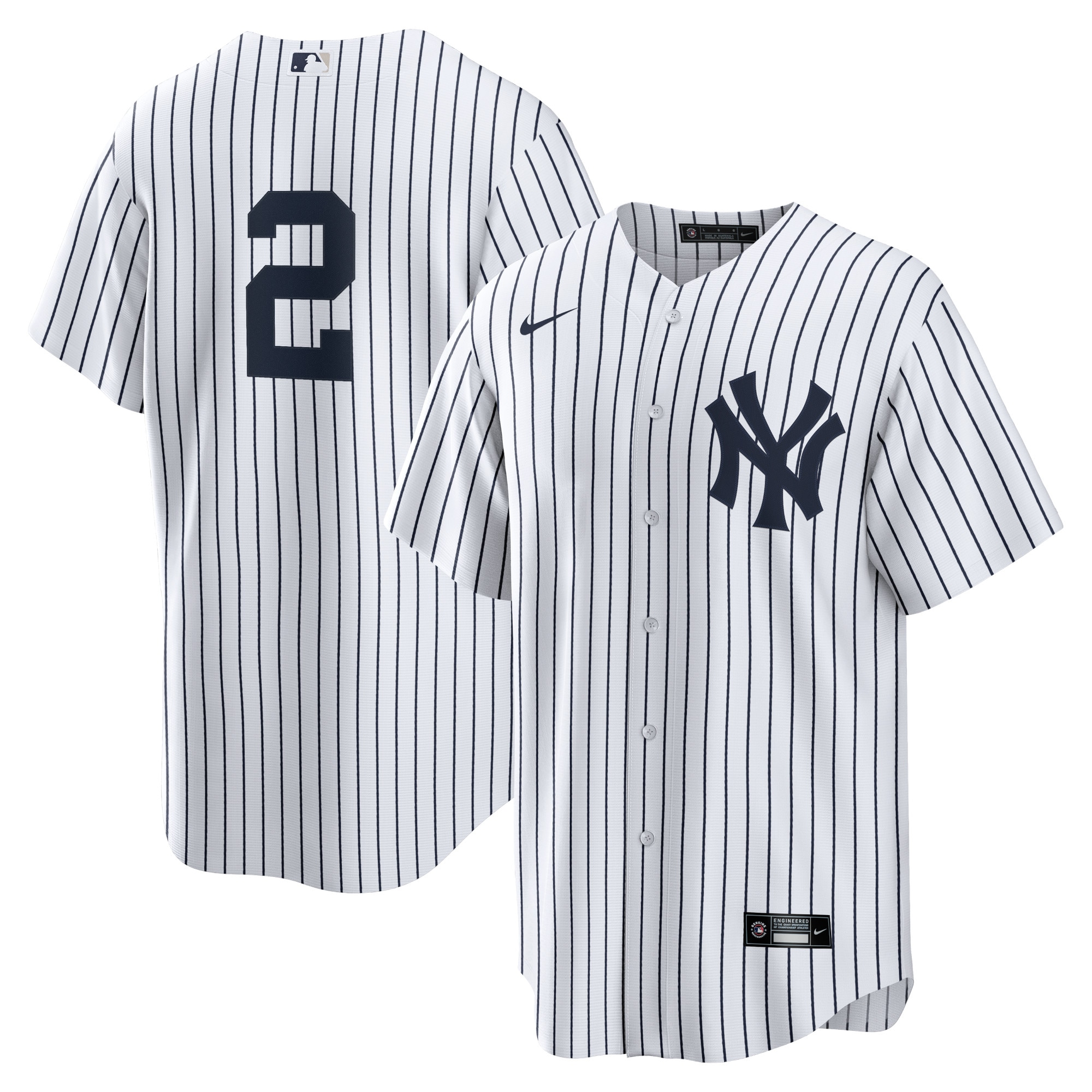 Derek Jeter New York Yankees Replica Jersey – White/Navy