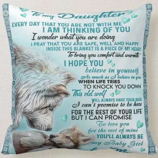 To My Daughter Lion Family Gift, Daughter Birthday Throw Pillow