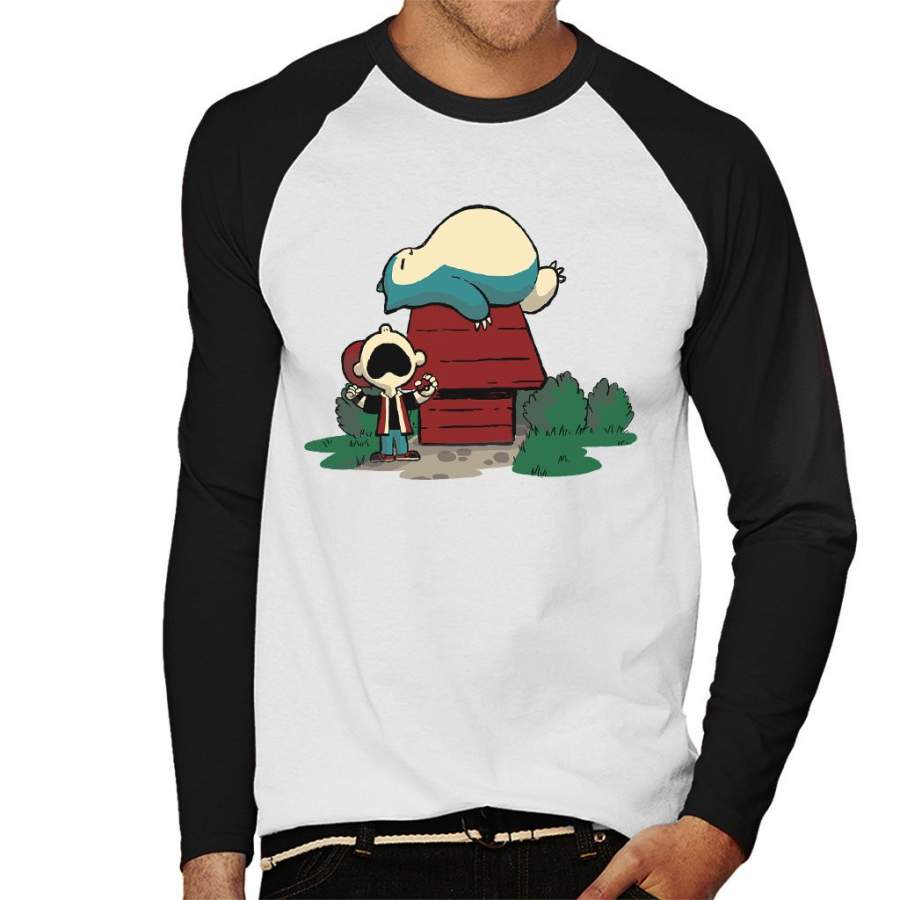 Peanuts Snorlax Snoopy Men’s Baseball Long Sleeved T-shirt