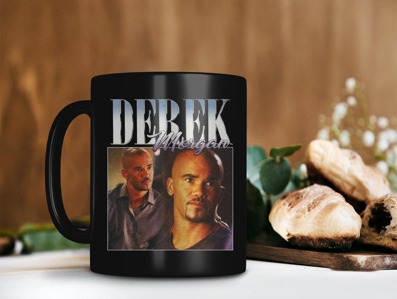 Black Mug Retro Vintage Derek Morgan Mug Shemar Moore Mug Criminal Minds TV Series Mug Premium Sublime Ceramic Coffee Mug H99