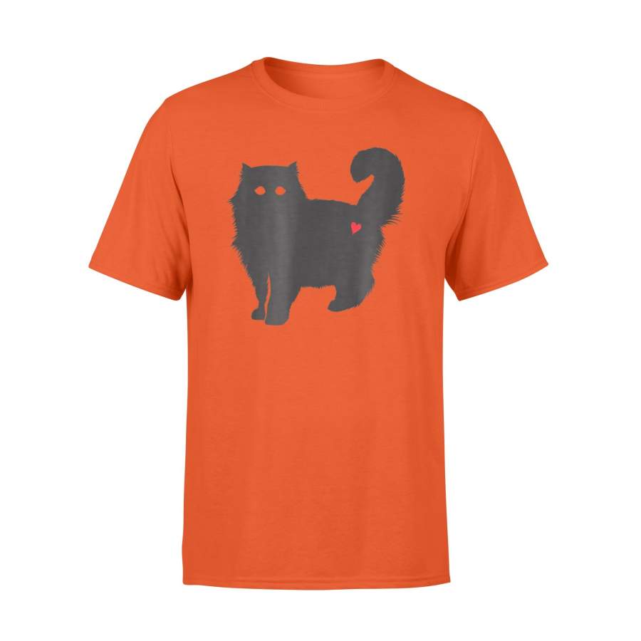 Cute Kitten Silhouette Halloween Graphic Heart T-Shirt