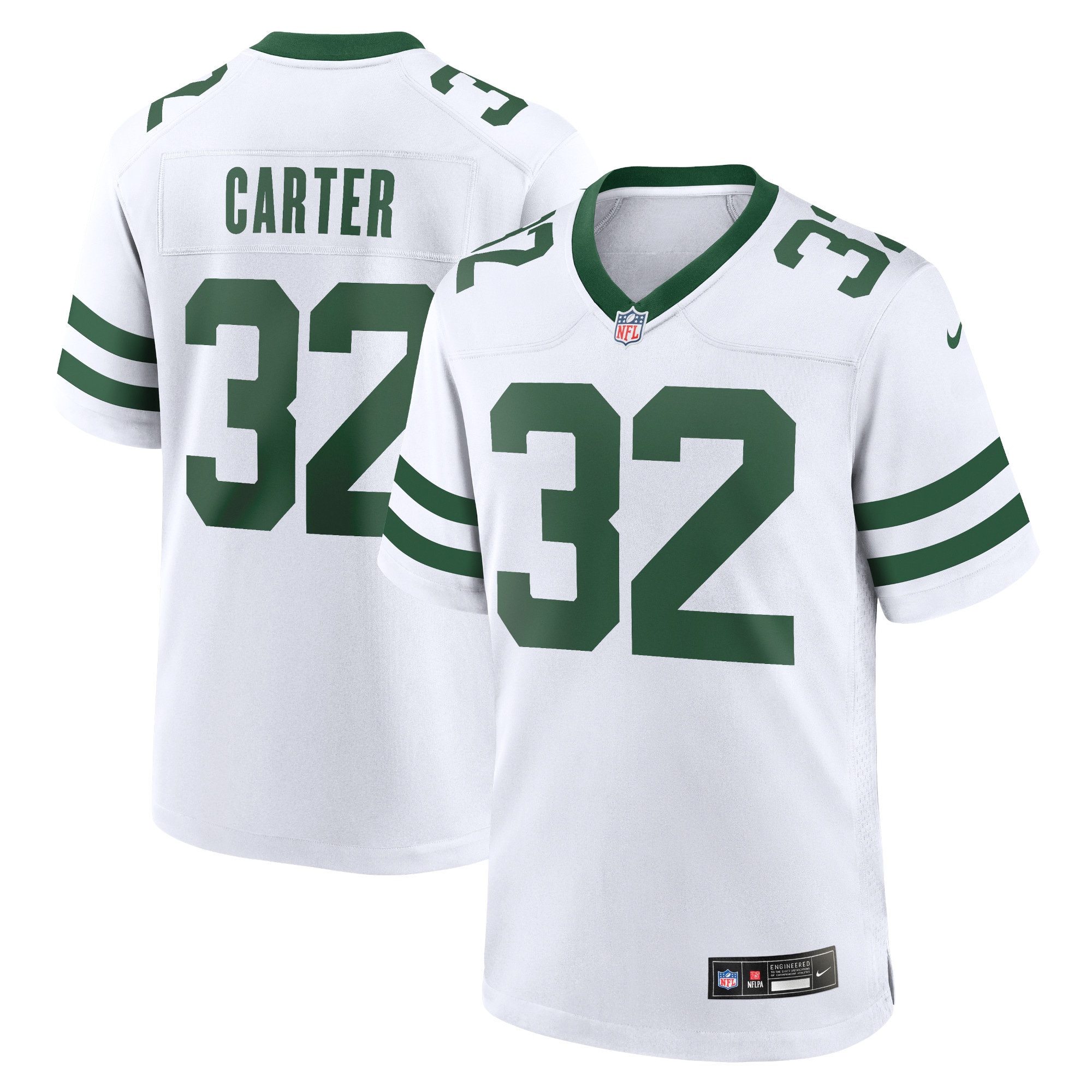 Men’s New York Jets Michael Carter White Legacy Player Game Jersey