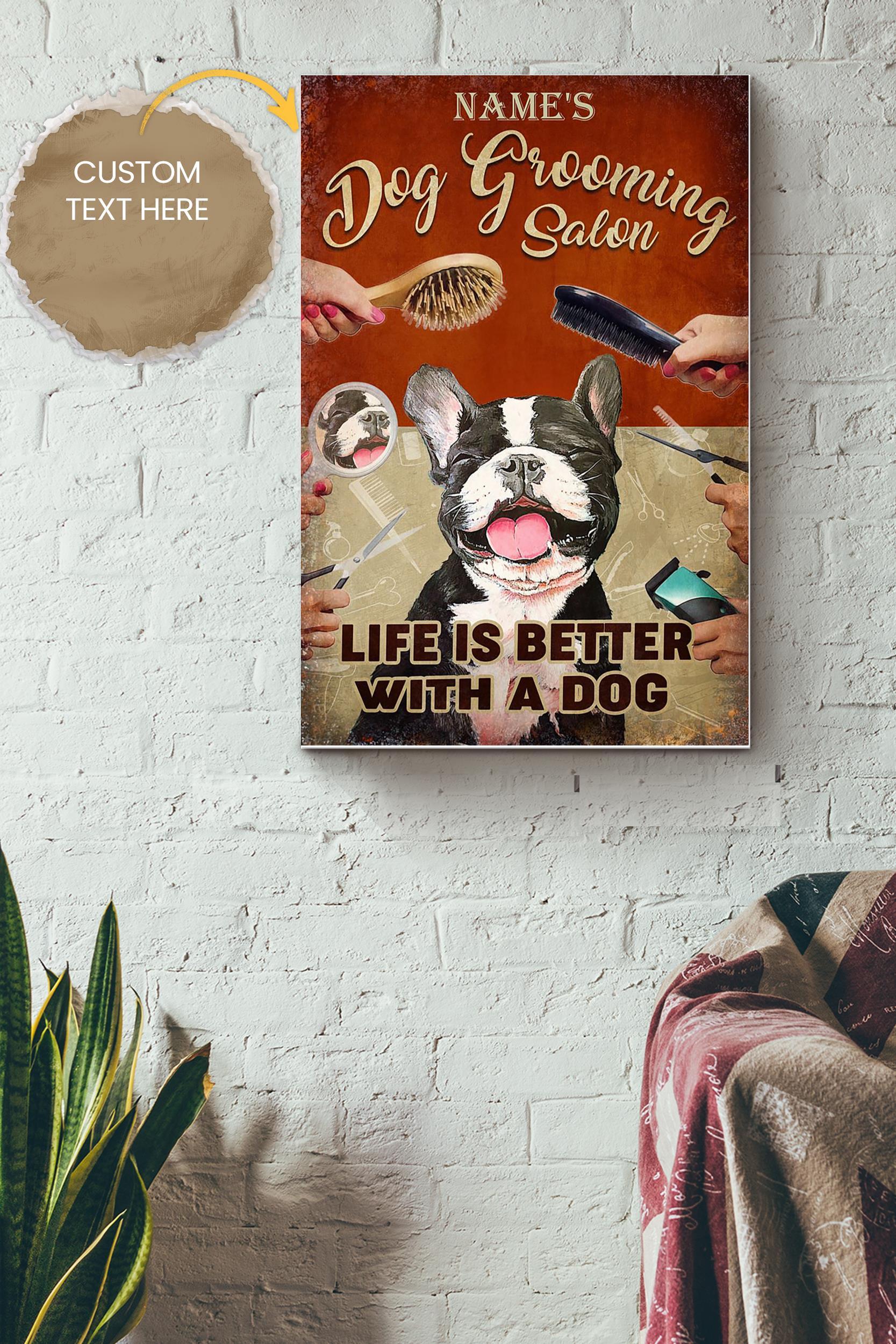 Dog Grooming Salon Personalized Poster – Animal Wall Art – Gift For Dog Lover Dog Foster Puppy Fan Pet Shop Decor Poster