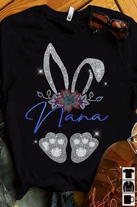 Nana diamond rabbit easter day grandmother shirt Tshirt Hoodie Sweater