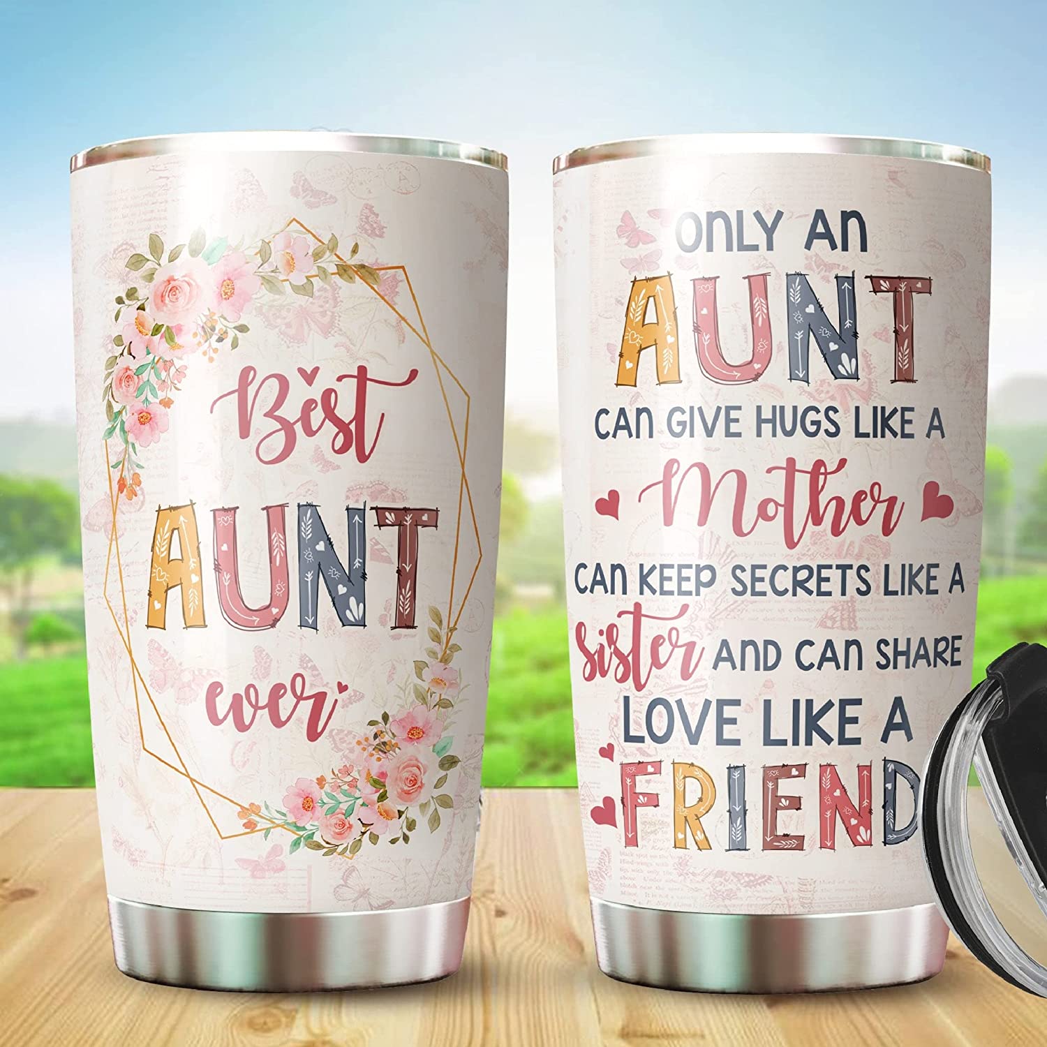 Best Aunt Tumbler – Aunt Stainless Steel Tumbler – Gifts For Aunt On Mothers Day, Birthday, Christmas – Tumbler 20Oz