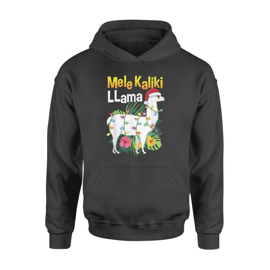 Mele Kalikimaka Christmas Hawaiian Llama X-Mas Lights – Standard Hoodie
