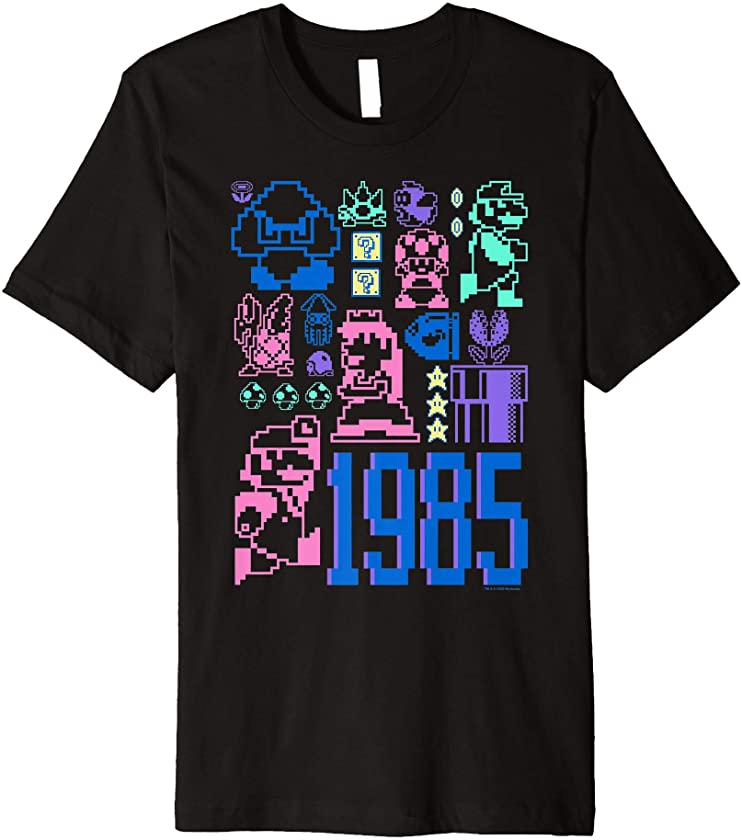 Super Mario 35th Anniversary 1985 Pixel Art Premium T-Shirt