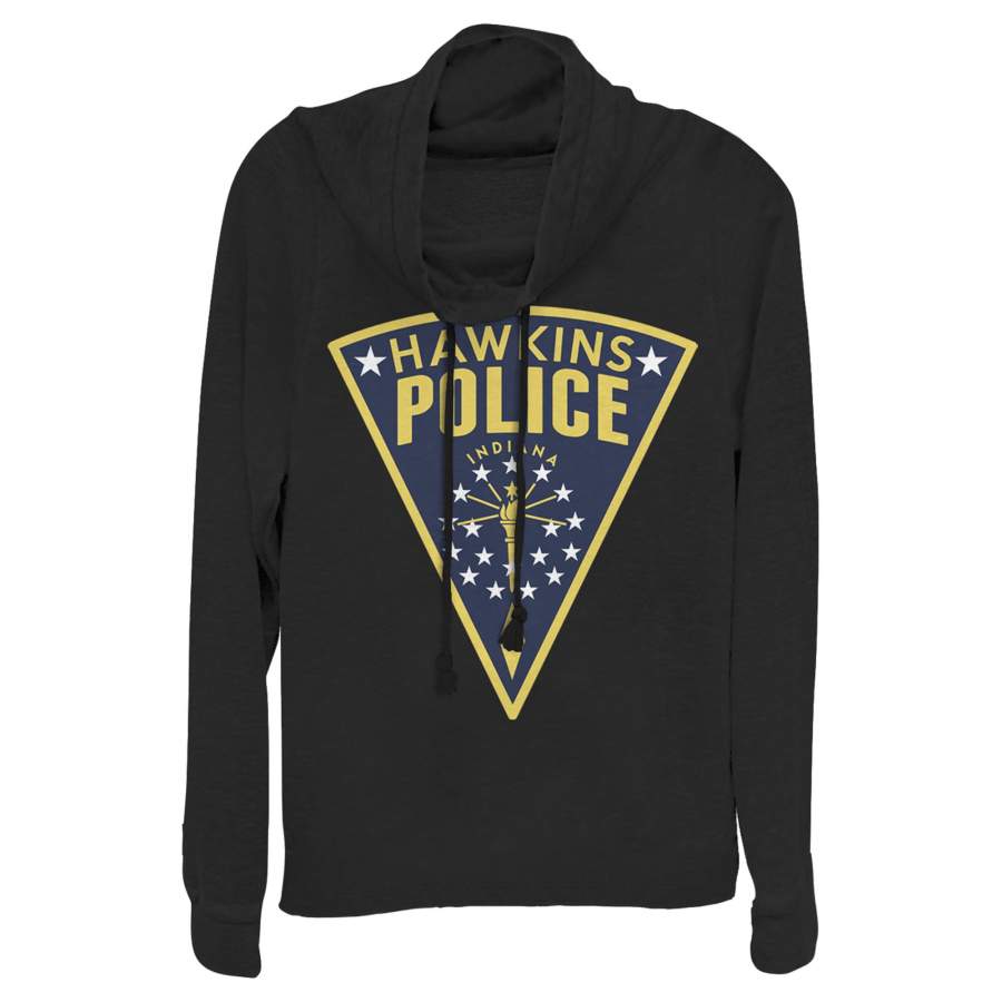 Stranger Things Junior’s Hawkins Police Crest  Cowl Neck Sweatshirt