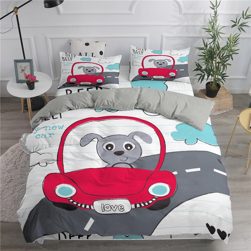 Zeimon Cartoon Bedding Set Dog Cute Puppy 3D Soft Egant Pet Duvet Cover Unique Design