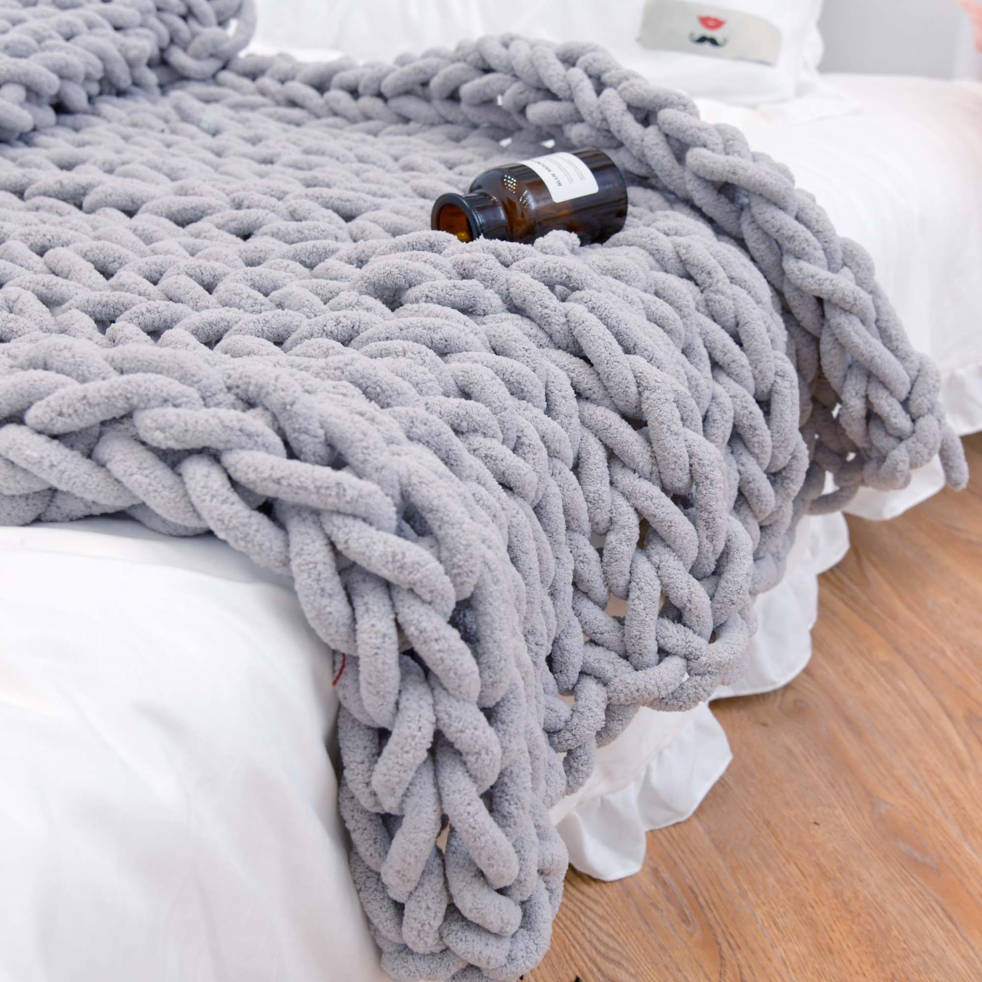 Chenille Chunky Knitted Blanket Weaving Blanket Mat Throw Chair Decor Warm Yarn Knitted Blanket Home Decoration For Photography alx