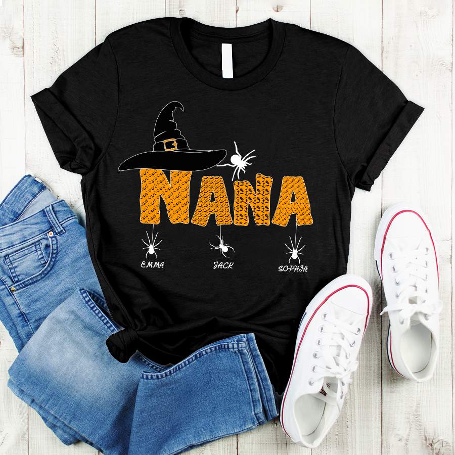 Personalized Nana Spider Kids Names – Halloween Shirt