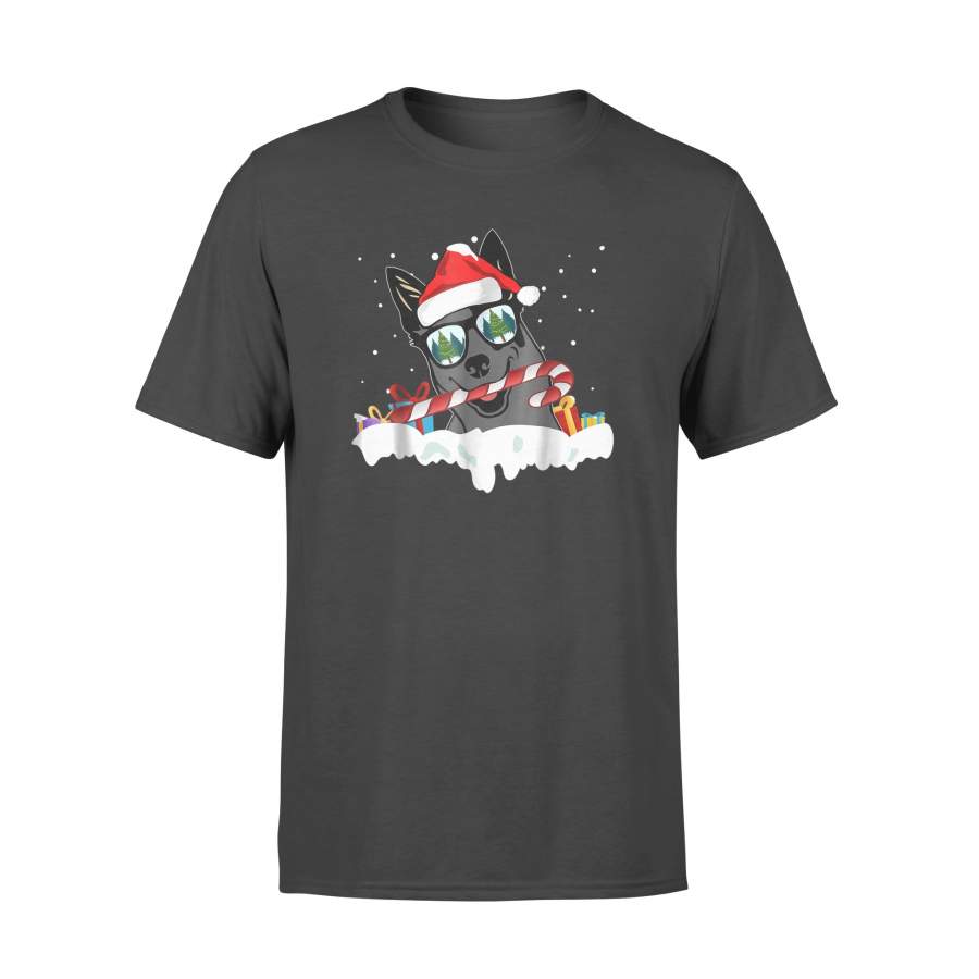 Santa Candy Cane Australian Cattle Christmas Xmas  T-Shirt