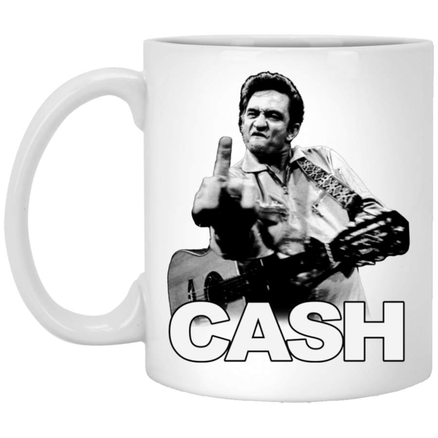 Zion Rootswear Johnny Cash Middle Finger White Mug