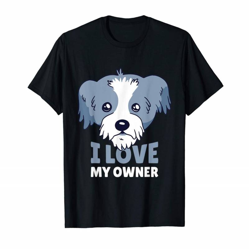 Cute Dog With I Love My Owner Design For Puppy Lovers T-shirt