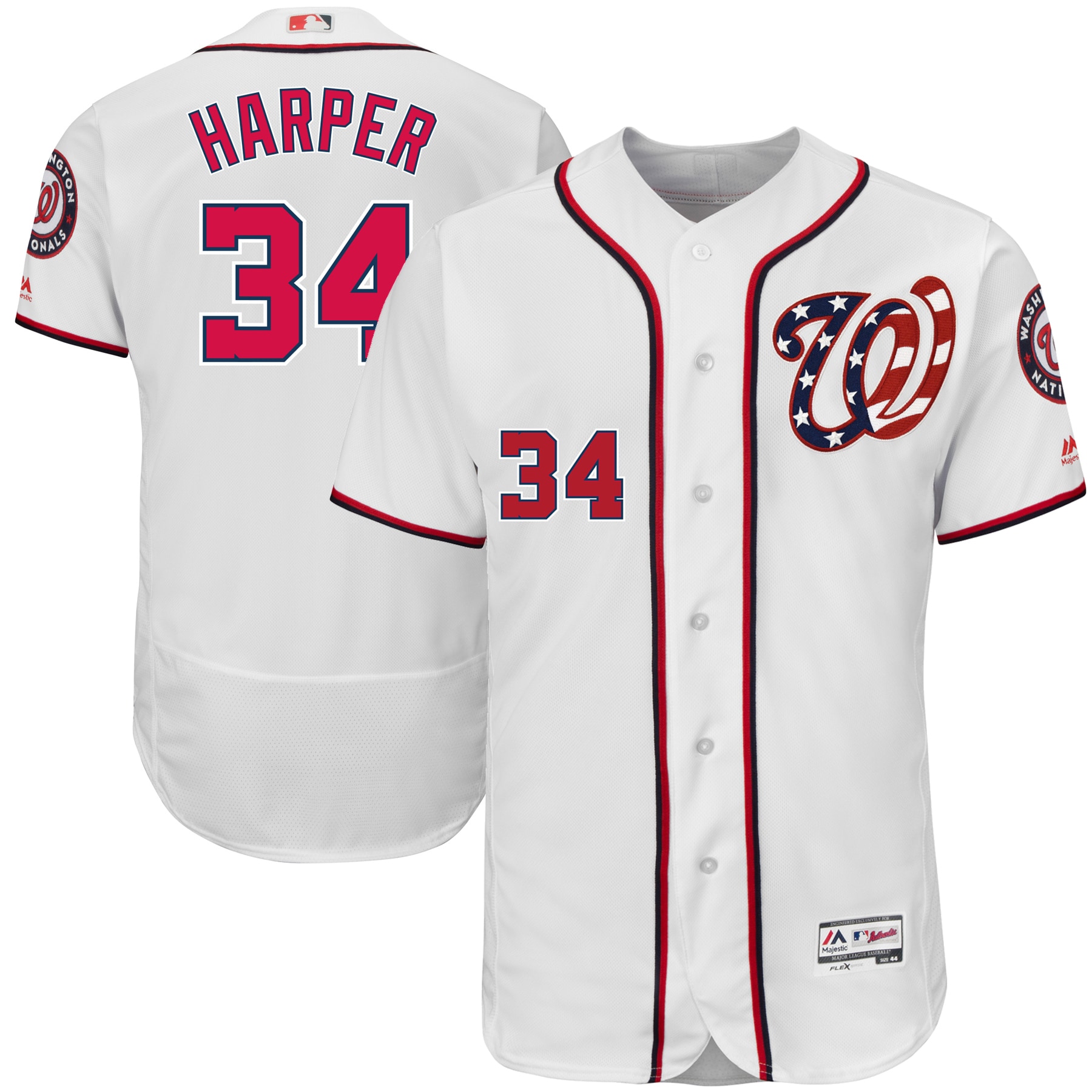 Bryce Harper Washington Nationals Majestic 2017 Flex Base Authentic Jersey – White